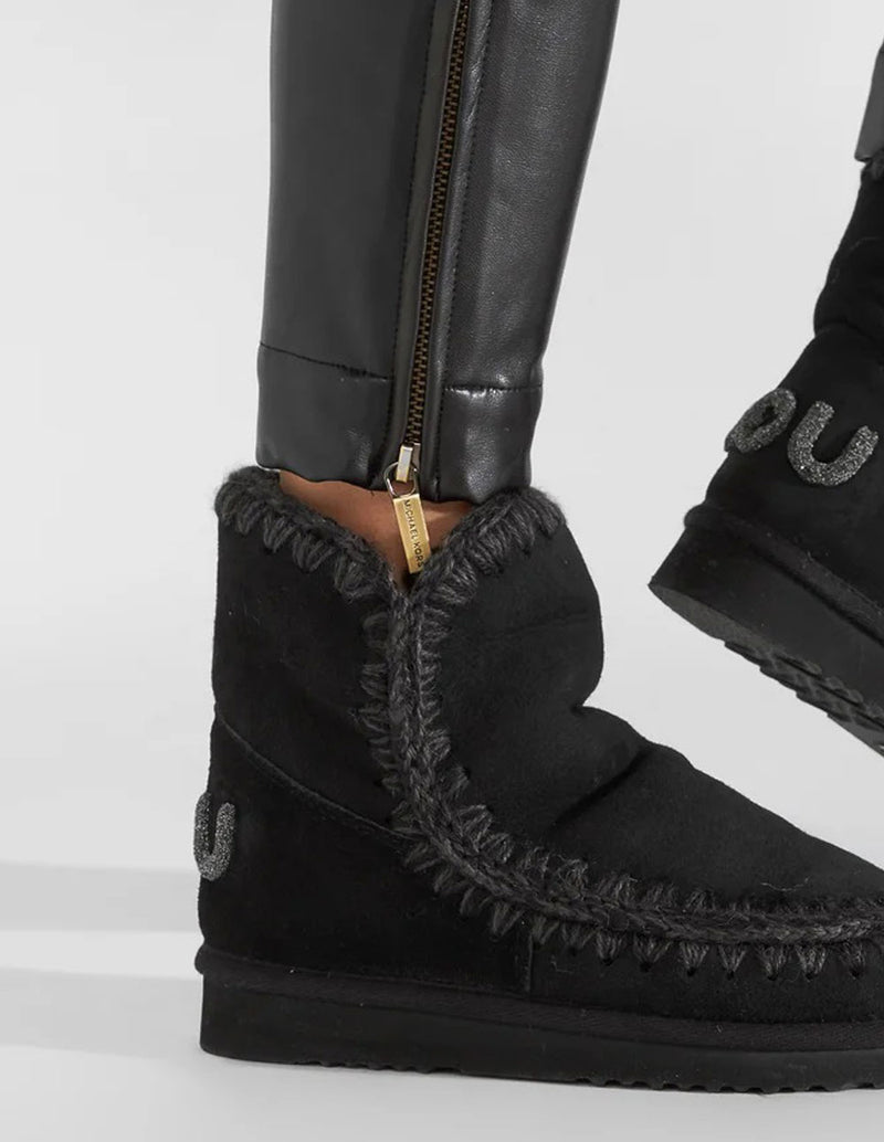 Botas MOU Eskimo 18 Glitter Logo Negras Mujer