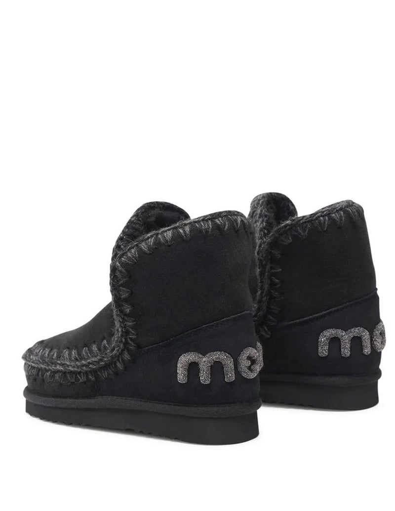 Botas MOU Eskimo 18 Glitter Logo Negras Mujer