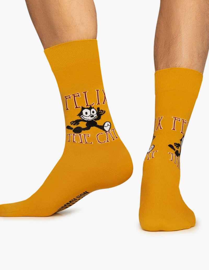 Jimmy Lion Felix The Cat Yellow Socks Unisex