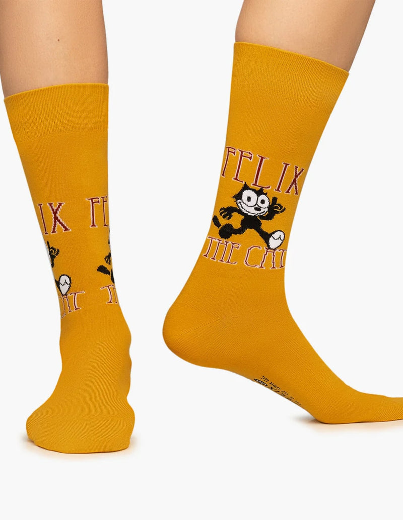 Jimmy Lion Felix The Cat Yellow Socks Unisex