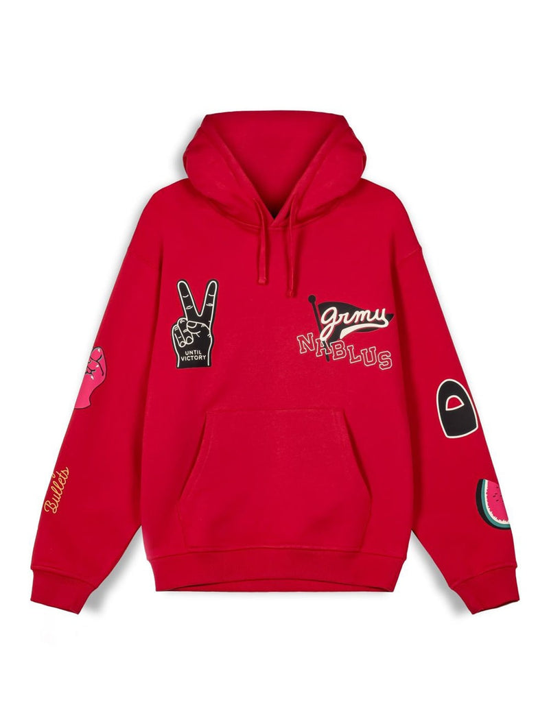 Sudadera con Capucha Grimey Nablus Vintage Roja Hombre