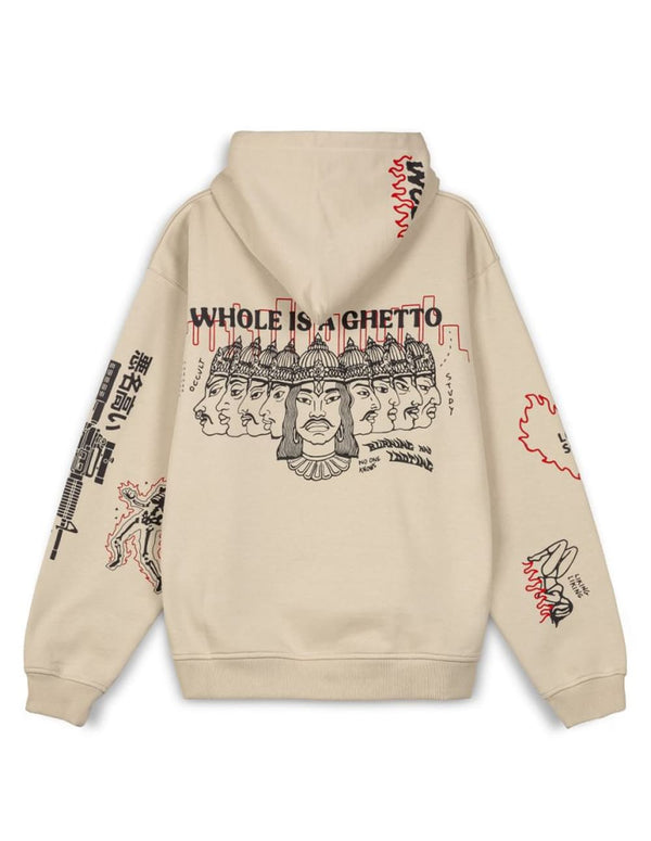 Sudadera con Capucha Grimey Back at You Wide Hole Beige Hombre