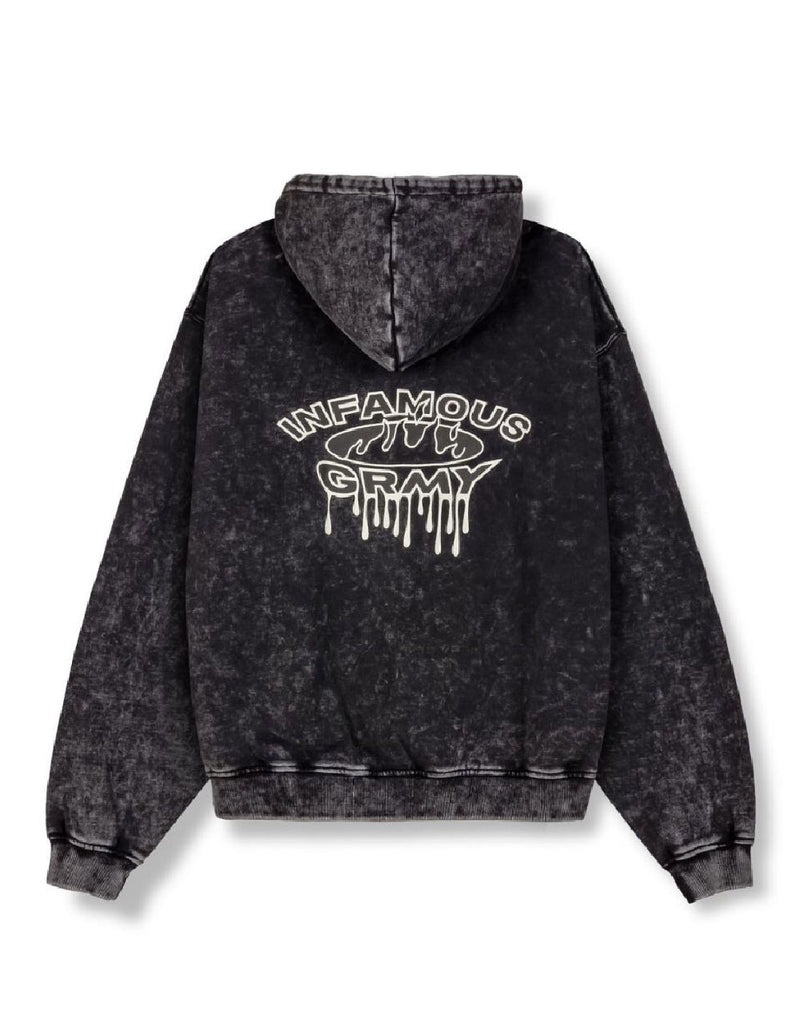 Sudadera con Capucha Grimey Follow The Dollar Washed Negra Unisex