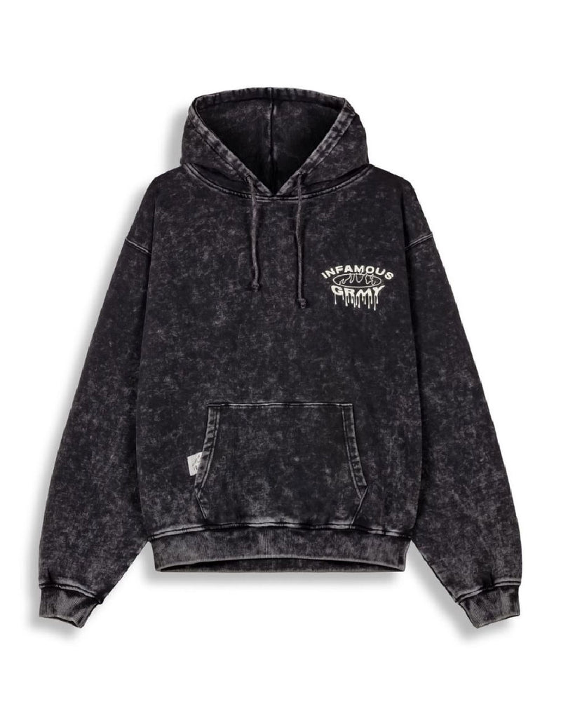 Sudadera con Capucha Grimey Follow The Dollar Washed Negra Unisex