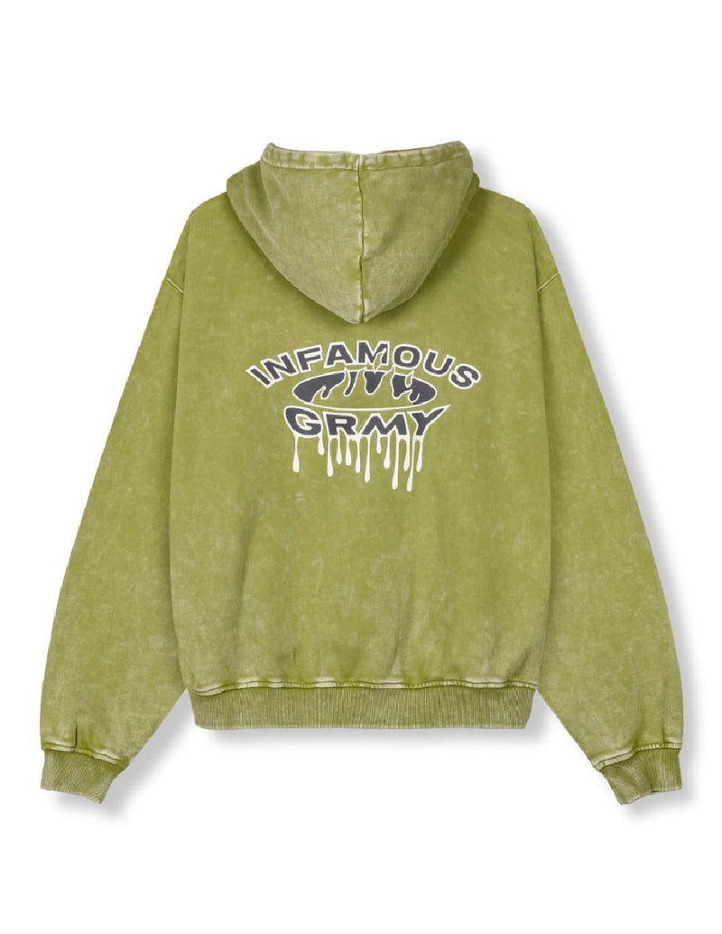 Sudadera con Capucha Grimey Follow The Dollar Washed Verde Unisex