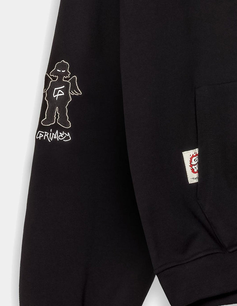 Sudadera con Capucha Grimey The Shelter Boxy Negra Unisex
