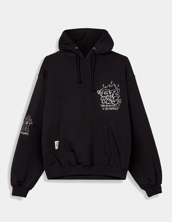 Sudadera con Capucha Grimey The Shelter Boxy Negra Unisex