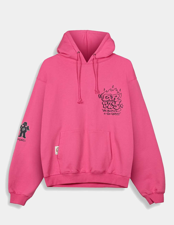 Sudadera con Capucha Grimey The Shelter Boxy Rosa Unisex