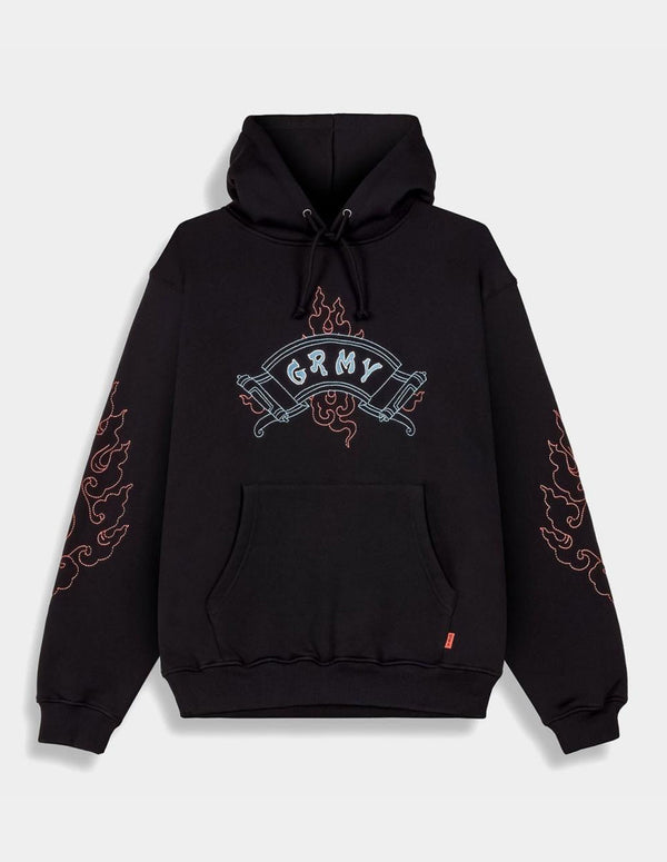Sudadera con Capucha Grimey Sampans Regular Negra Unisex
