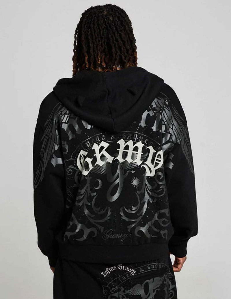 Sudadera Grimey Chief Watcher Zipper Negra Unisex GCH655-BLK