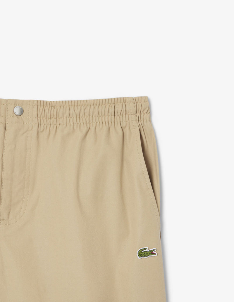 Pantalón Corto Lacoste de Popelín Beige Hombre