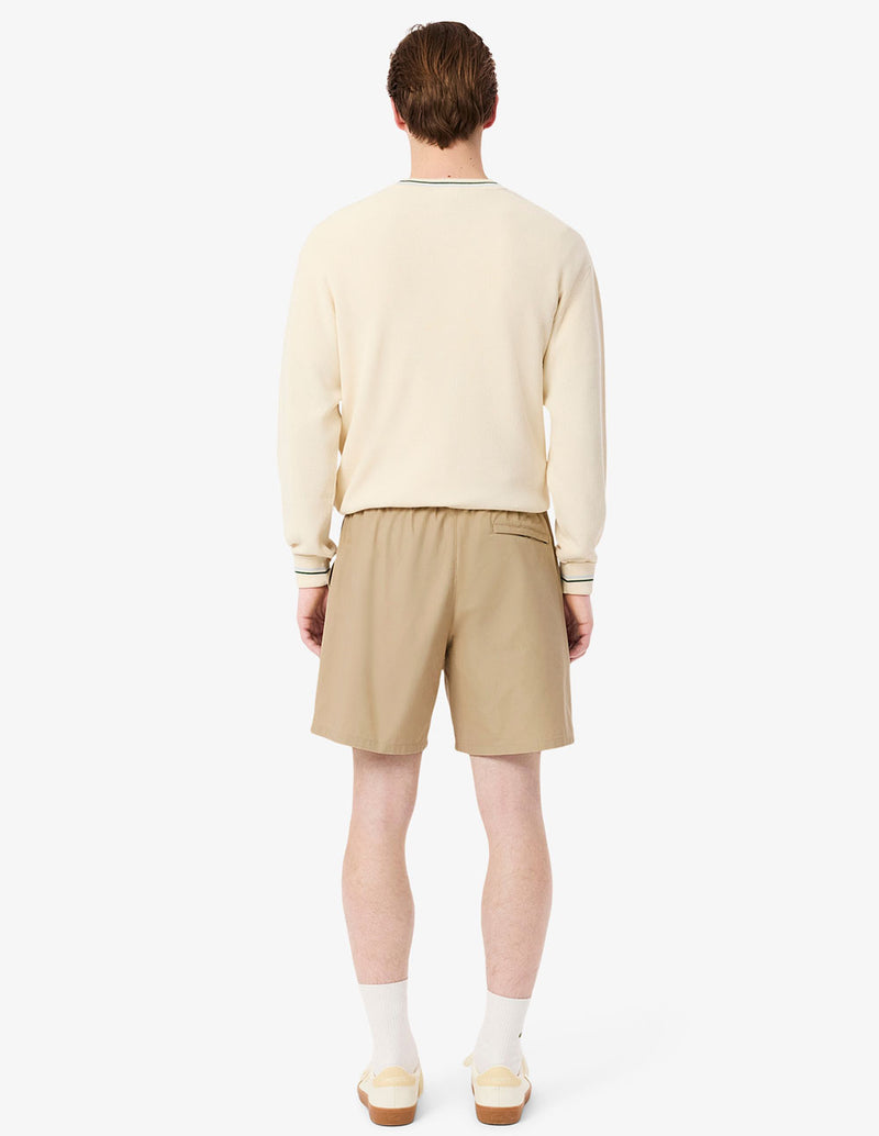 Pantalón Corto Lacoste de Popelín Beige Hombre