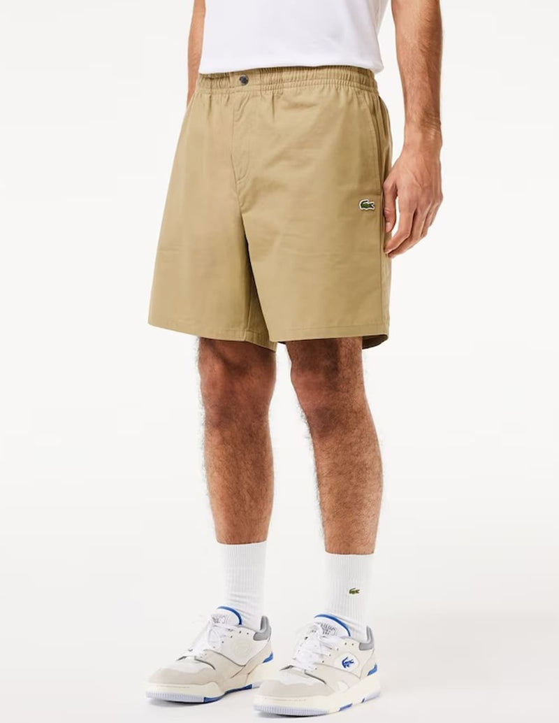 Pantalón Corto Lacoste Relaxed Fit Beige Hombre