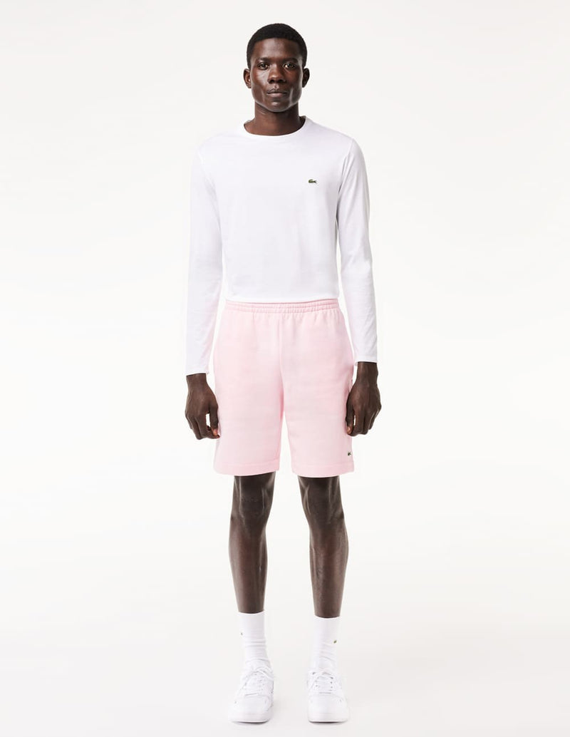 Pantalón Corto Lacoste de Algodón Cepillado Rosa Hombre