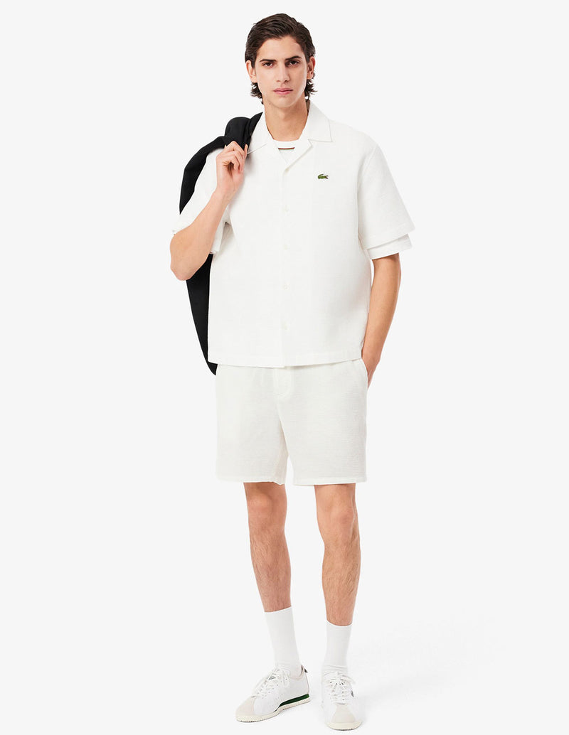 Pantalón Corto Lacoste Texturizado Blanco Hombre