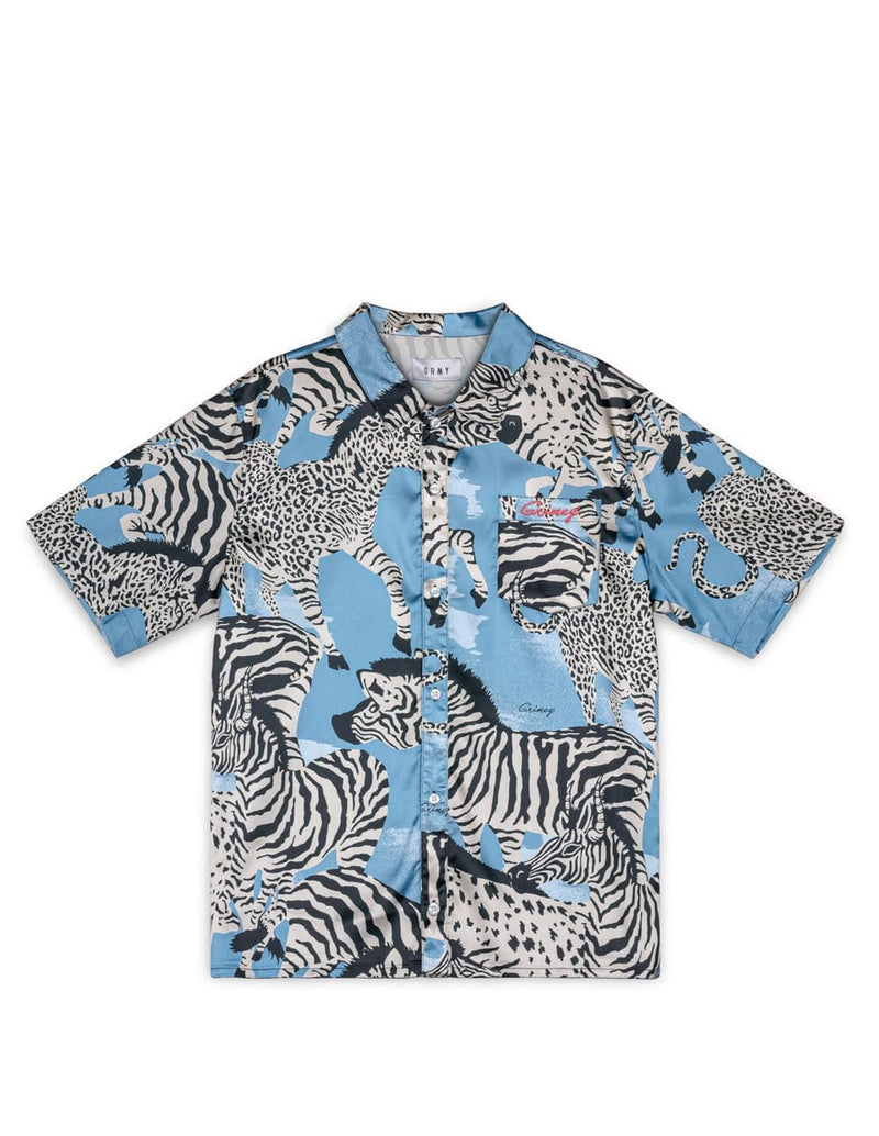 Camisa Grimey Animal Satin Azul Hombre