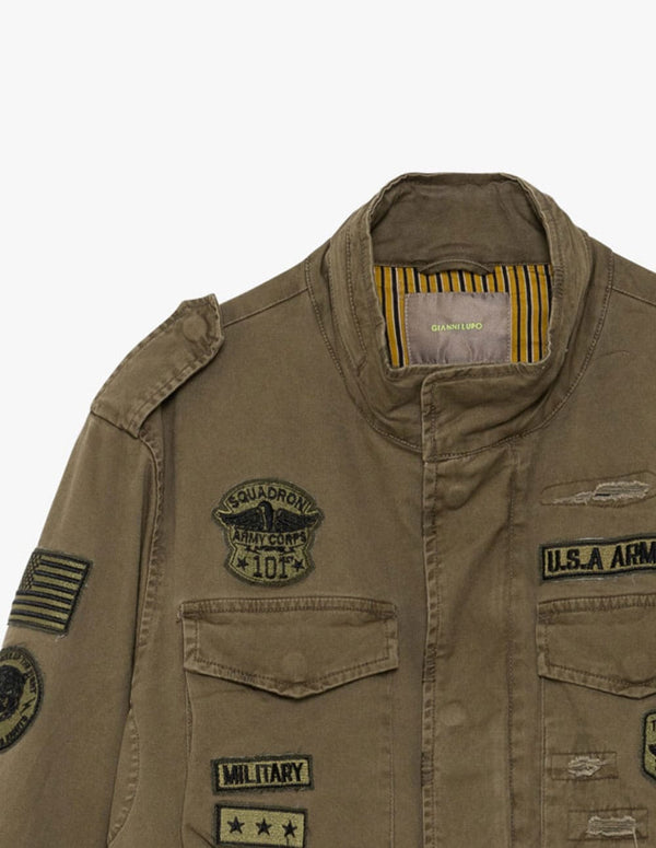 Chaqueta Gianni Lupo con Parches Marrón Hombre