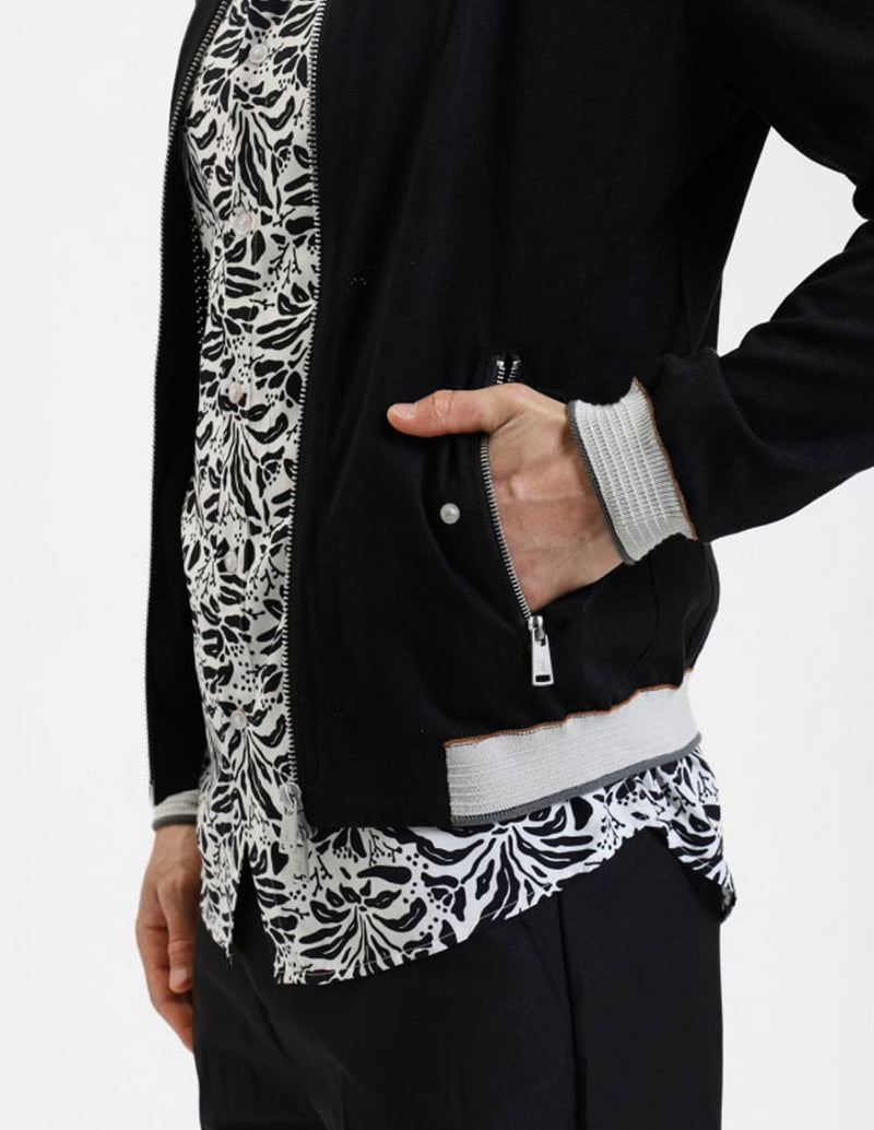 Chaqueta Bomber Gianni Lupo con Logo Negra Hombre