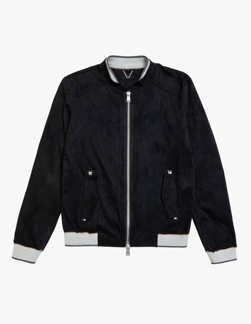 Chaqueta Bomber Gianni Lupo con Logo Negra Hombre
