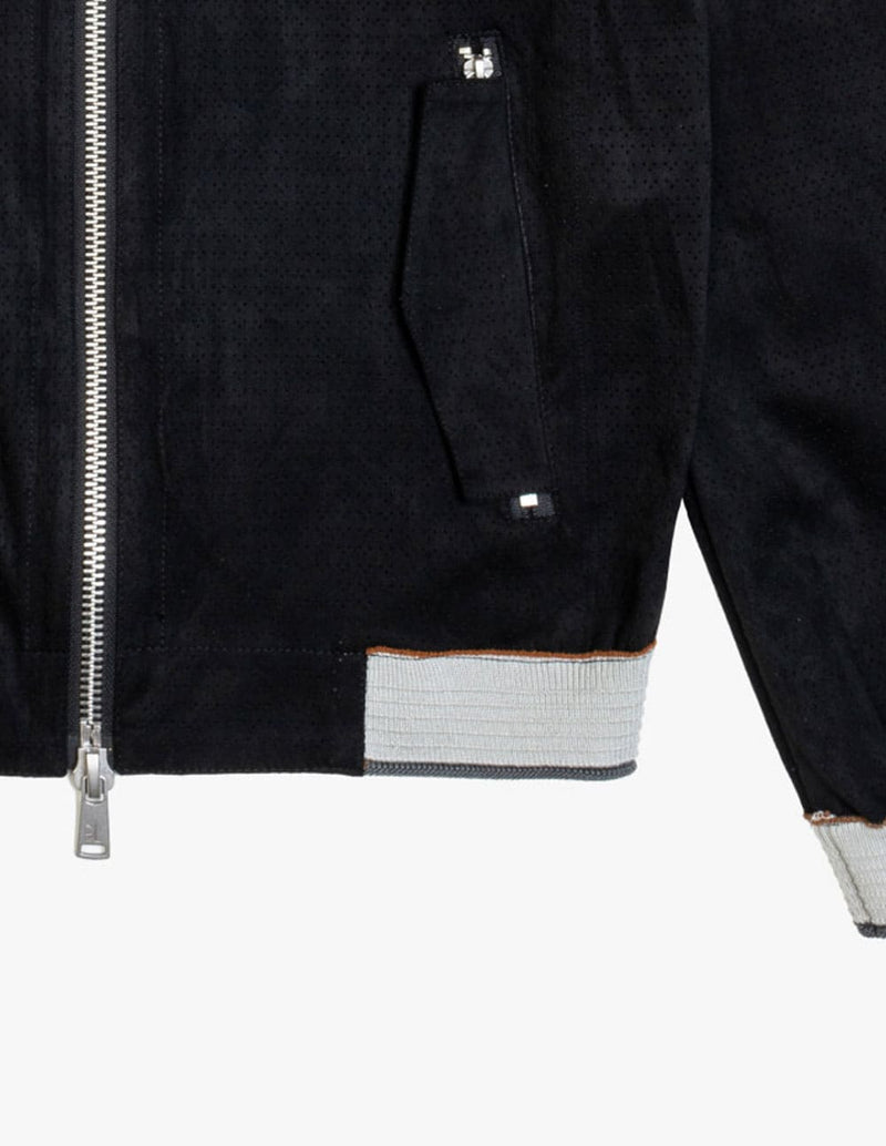 Chaqueta Bomber Gianni Lupo con Logo Negra Hombre