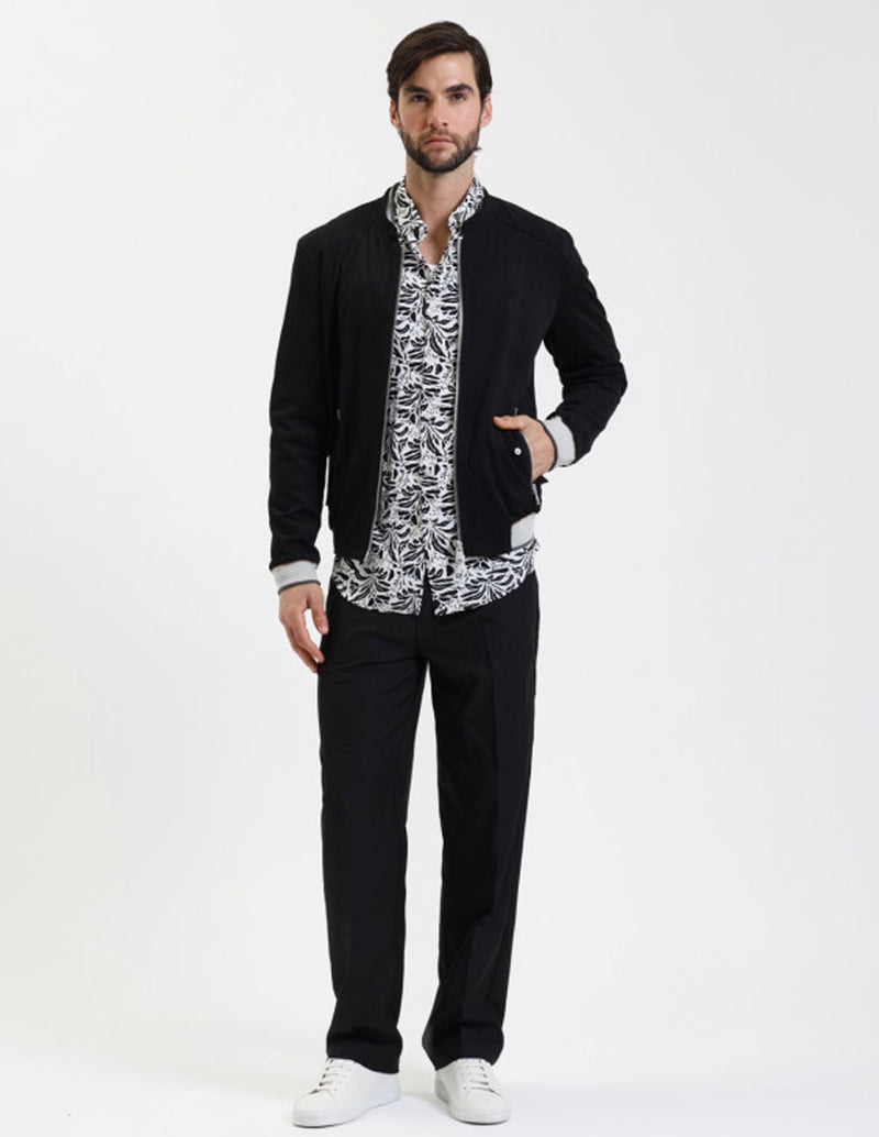 Chaqueta Bomber Gianni Lupo con Logo Negra Hombre
