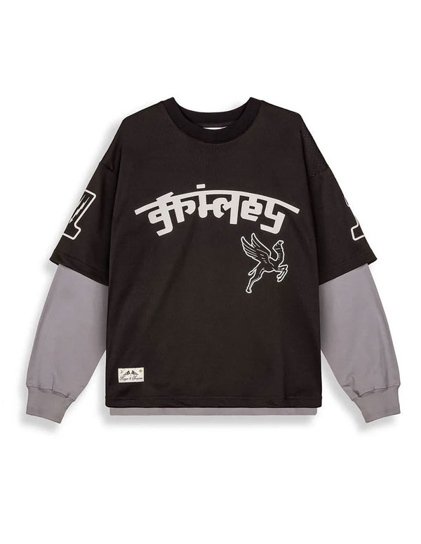 Camiseta Grimey Race War Mesh Manga Larga Negra Unisex