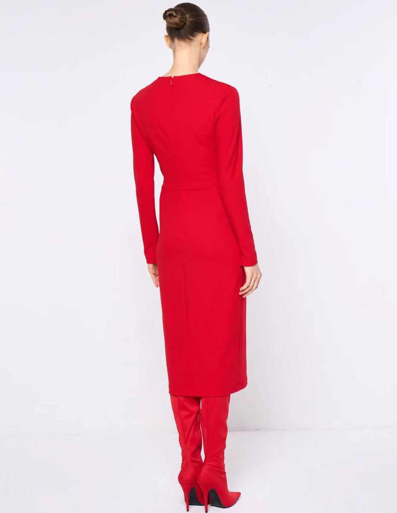 Vestido Silvian Heach Escote Pico Rojo Mujer