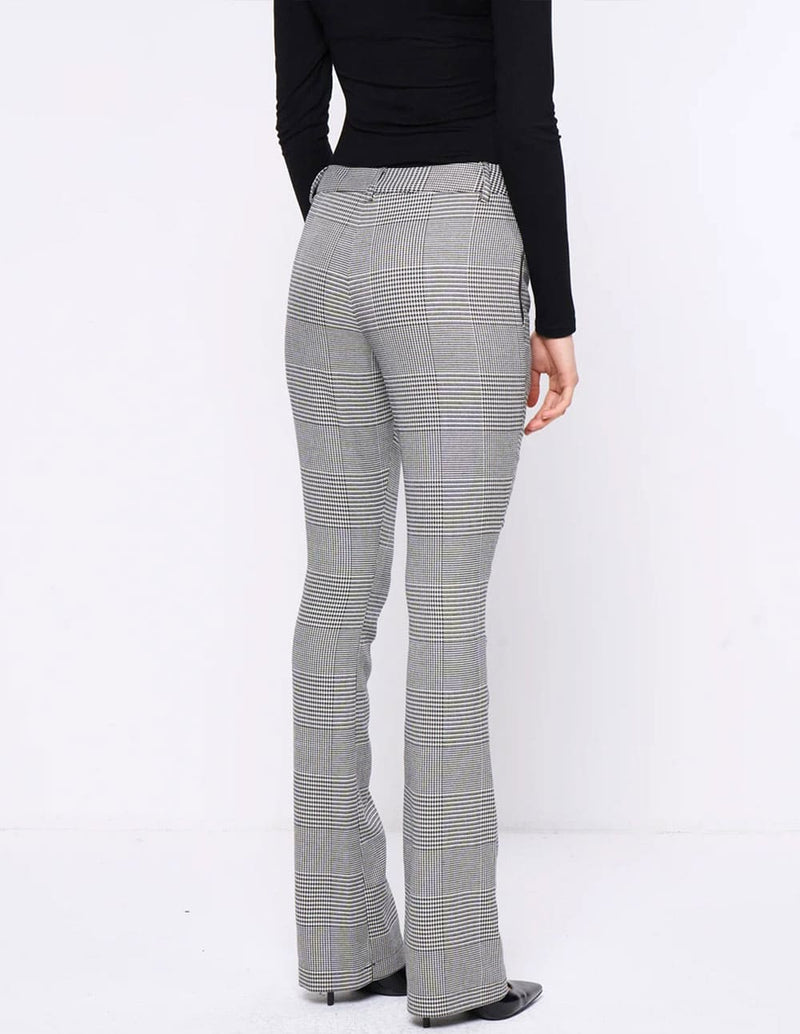 Pantalón Silvian Heach de Cuadros Negro y Blanco Mujer