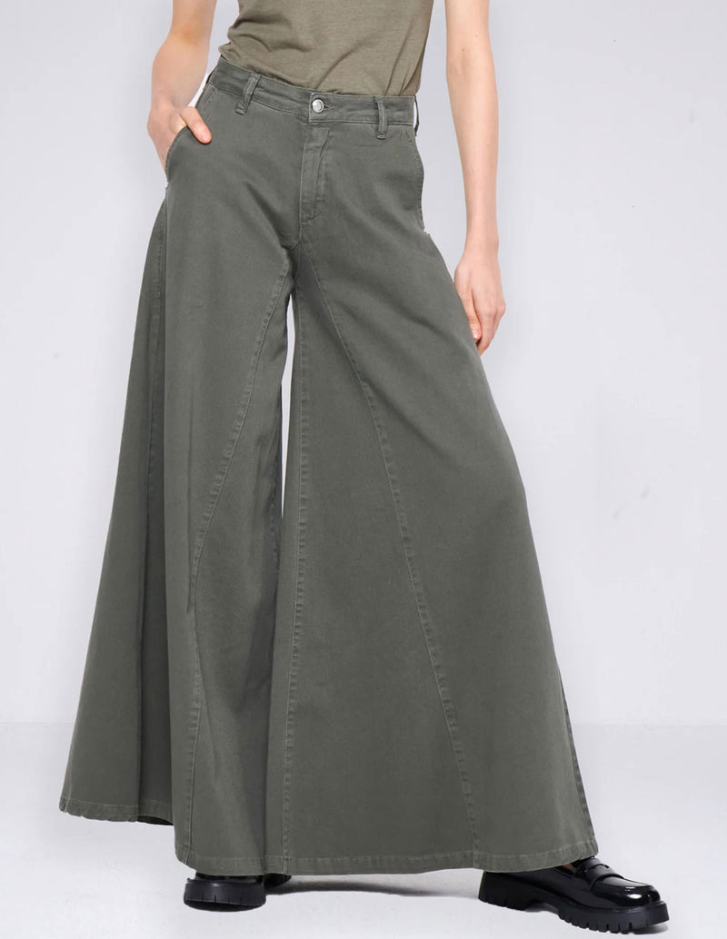 Pantalón Vaquero Silvian Heach Wide Verde Mujer