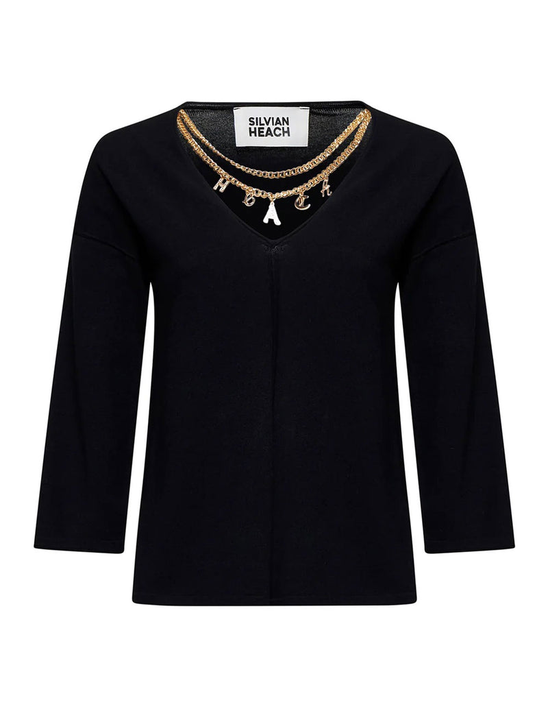 Jersey Silvian Heach Sanke Negro Mujer