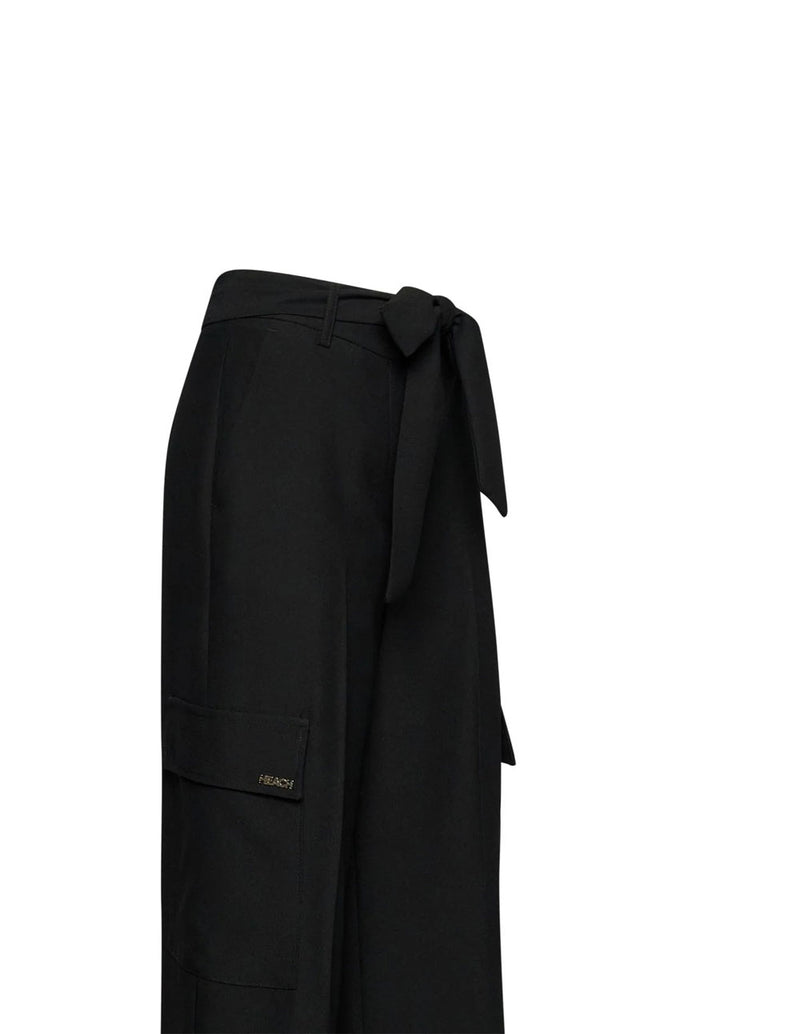 Pantalón Silvian Heach con Cinturón Anudado Negro Mujer
