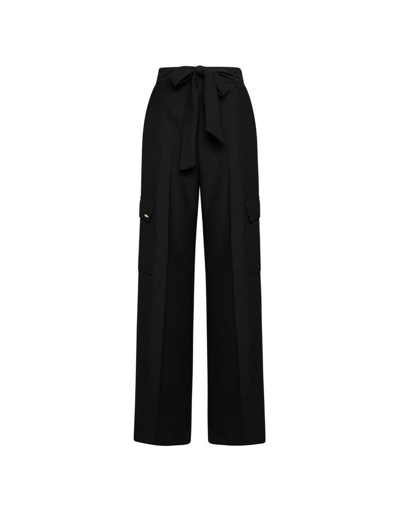 Pantalón Silvian Heach con Cinturón Anudado Negro Mujer
