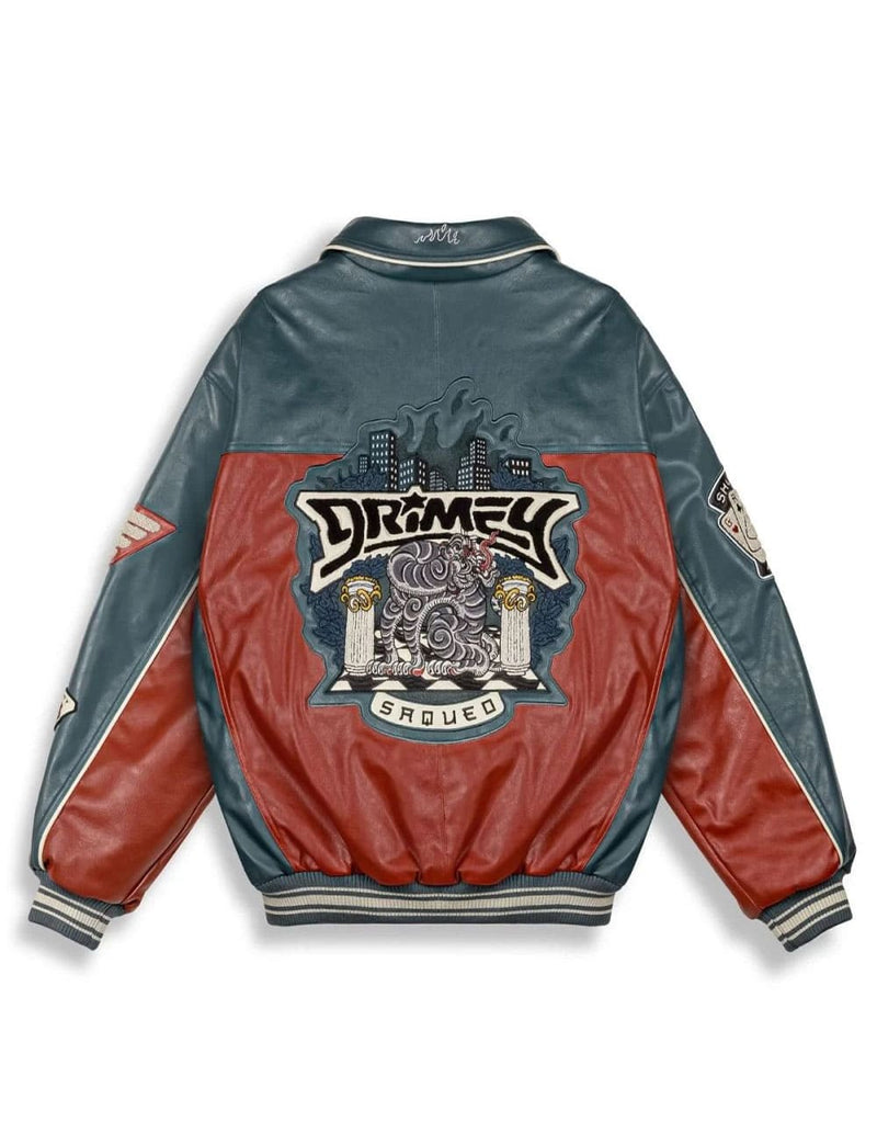 Chaqueta Grimey Deeper Pu Leather Azul Unisex