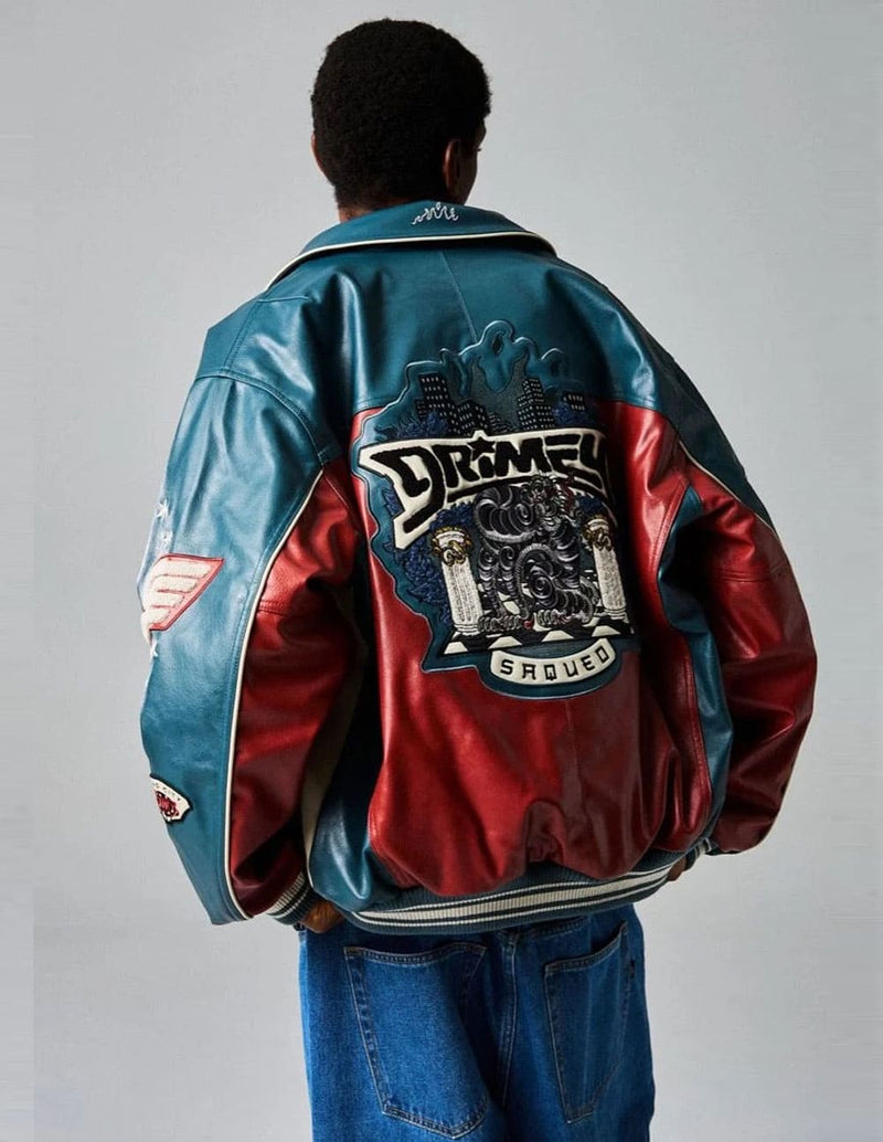 Chaqueta Grimey Deeper Pu Leather Azul Unisex