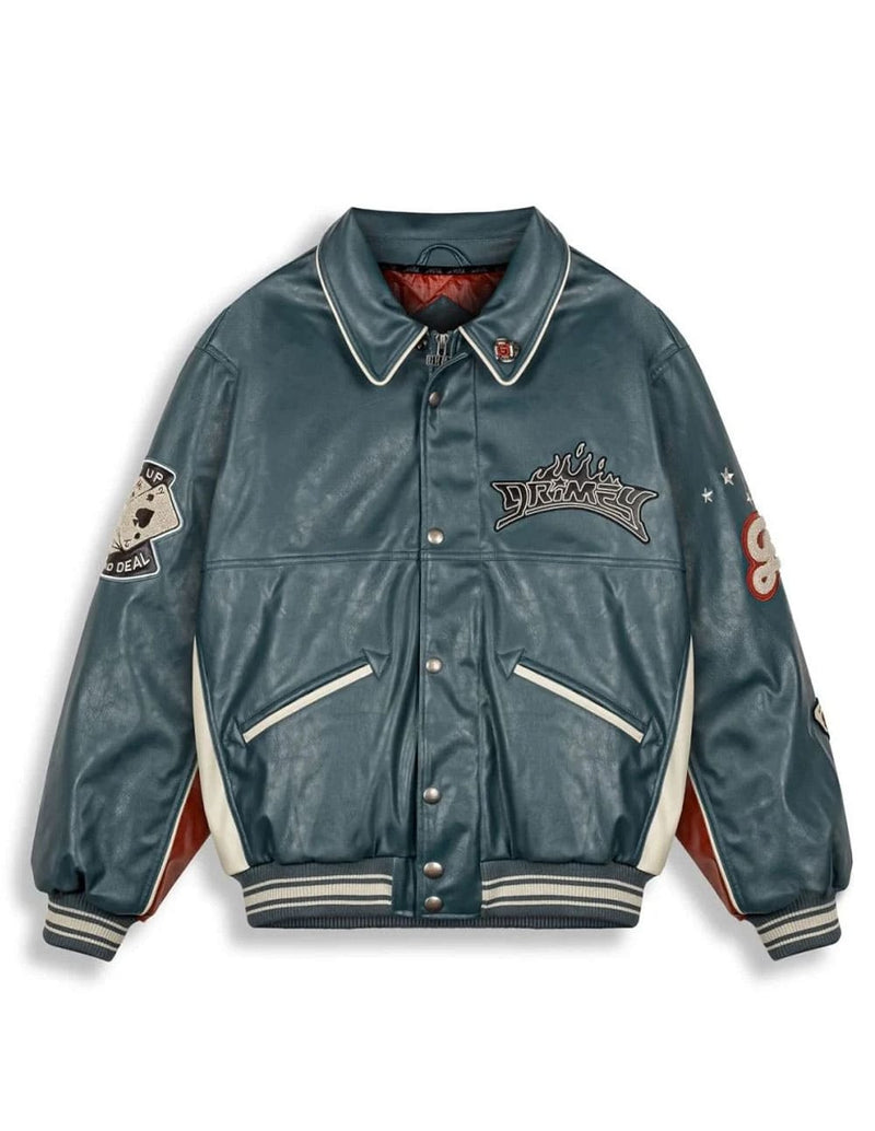 Chaqueta Grimey Deeper Pu Leather Azul Unisex