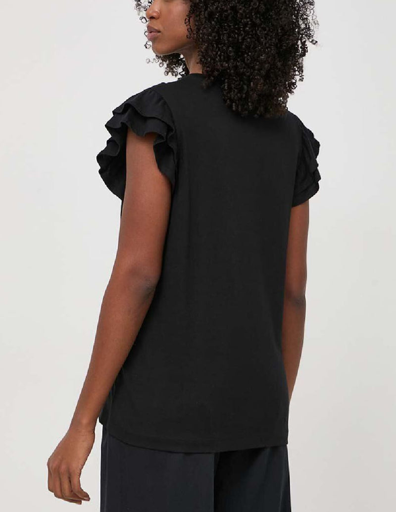 Camiseta Silvian Heach de Algodón Negra Mujer