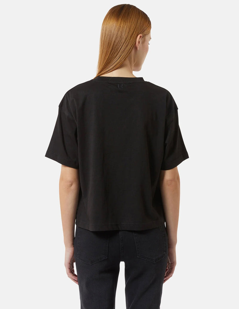 Camiseta Silvian Heach con Strass Negra Mujer