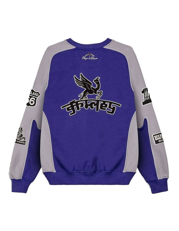 Sudadera Grimey Race War Vintage Azul Unisex