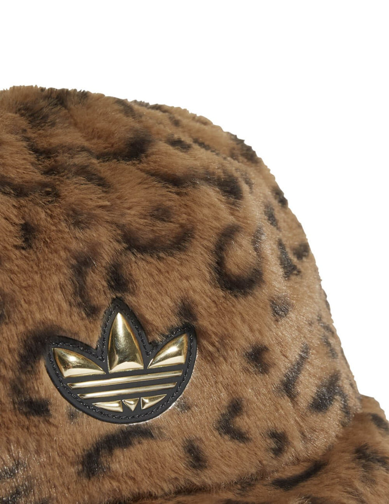 Gorro Bucket adidas de Pelo con Leopard Print Marrón Mujer