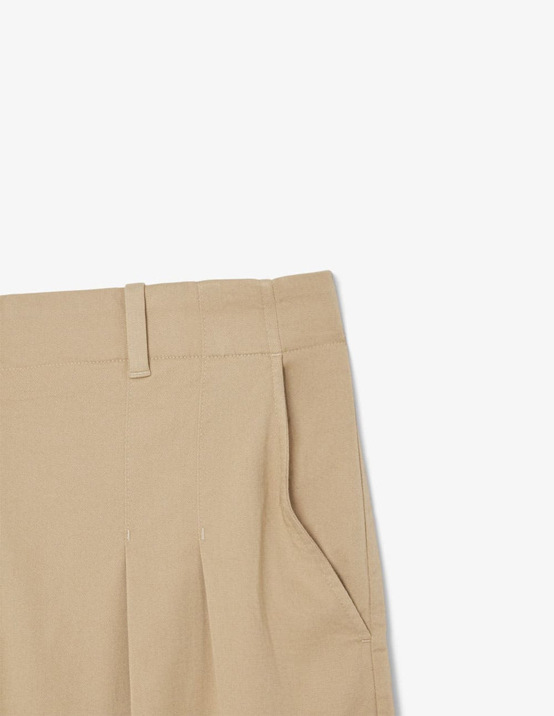 Pantalón Lacoste Wide Fit Stretch Gabardine Beige Mujer
