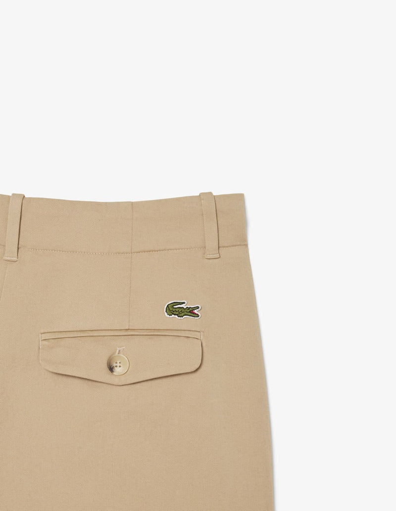 Pantalón Lacoste Wide Fit Stretch Gabardine Beige Mujer