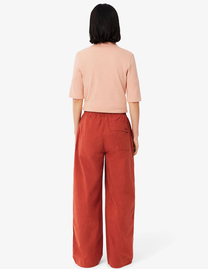 Pantalón Lacoste con Logo Oversized Naranja Mujer