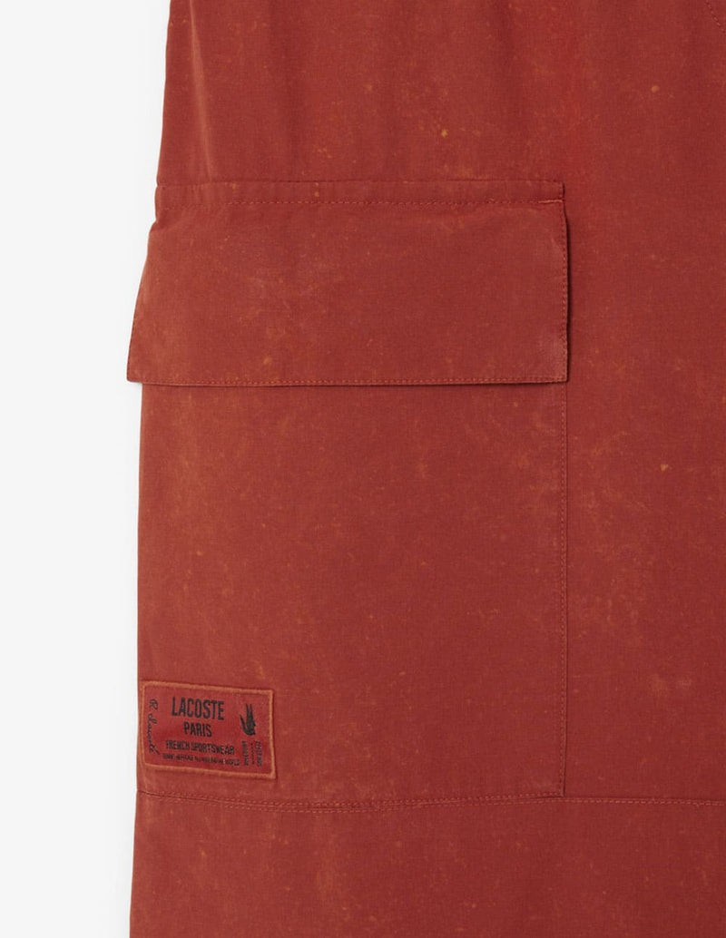 Pantalón Lacoste con Logo Oversized Naranja Mujer