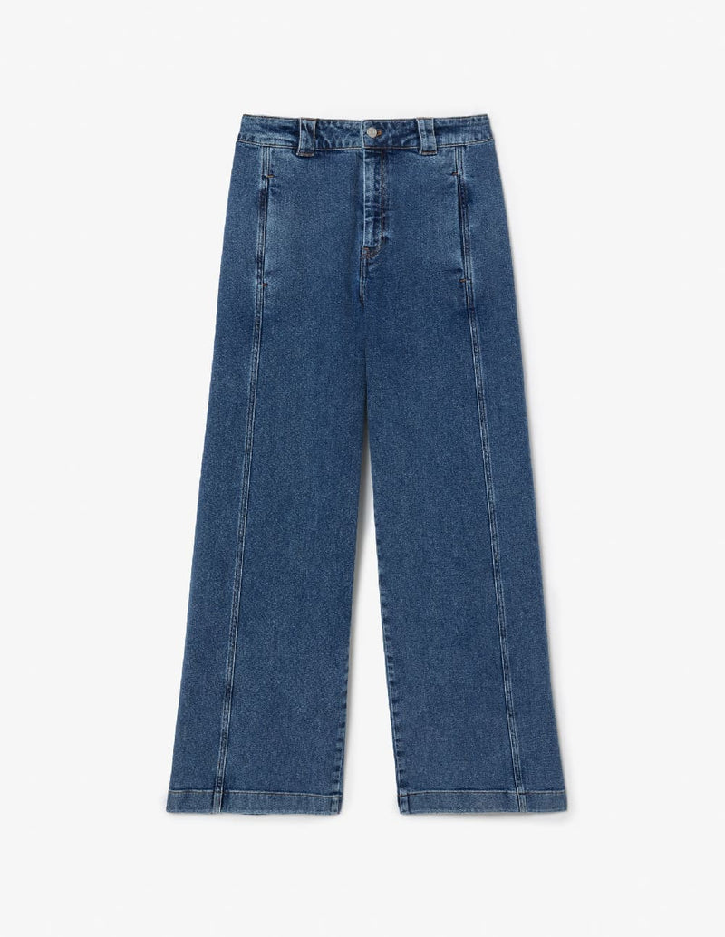 Pantalón Vaquero Lacoste Elástico Azul Mujer