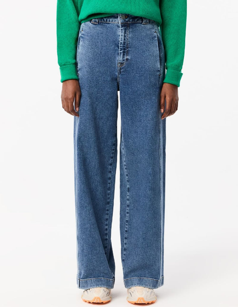 Pantalón Vaquero Lacoste Elástico Azul Mujer