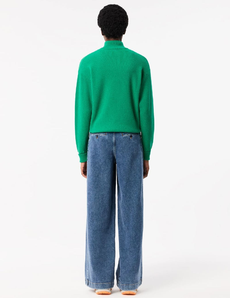 Pantalón Vaquero Lacoste Elástico Azul Mujer