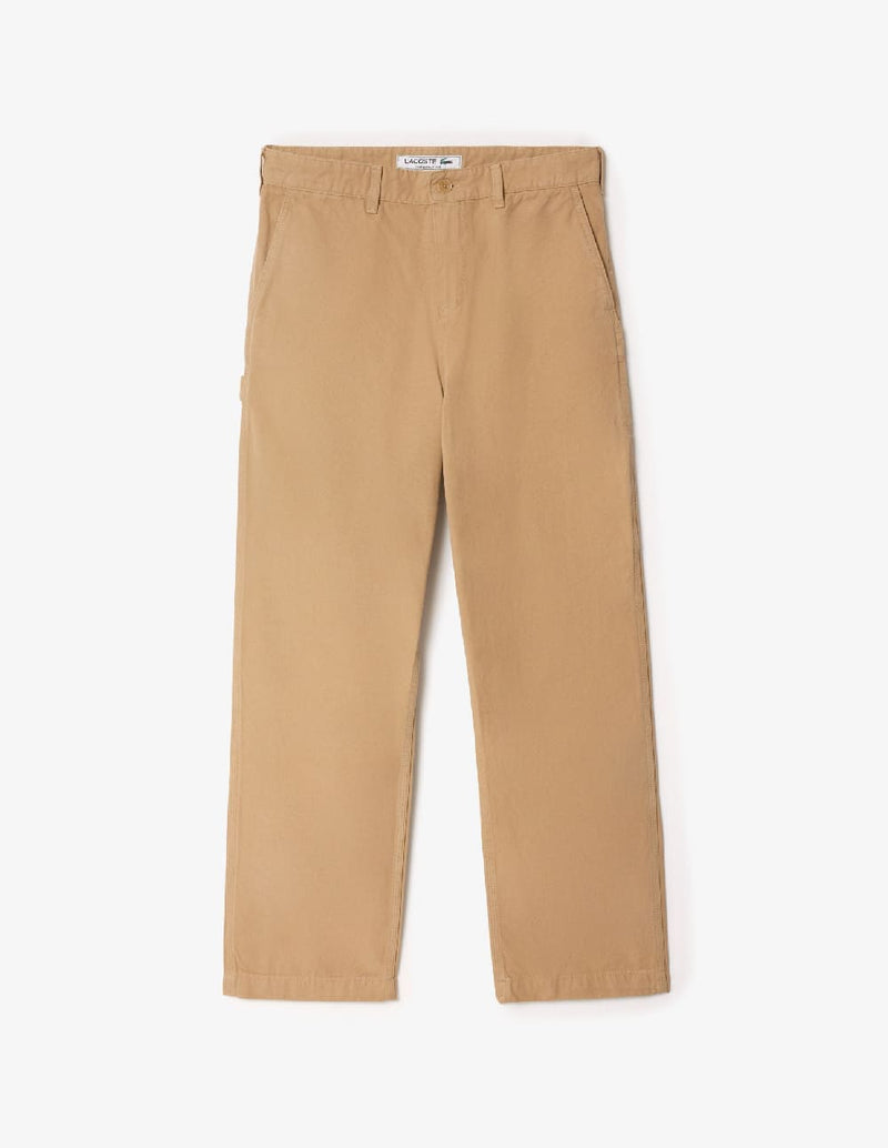 Pantalón Lacoste de Lona Beige Hombre