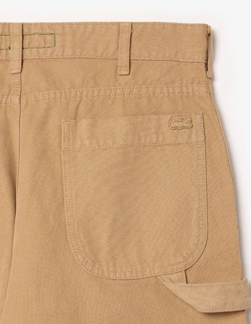 Pantalón Lacoste de Lona Beige Hombre