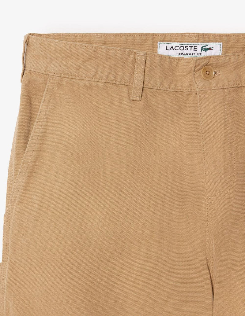 Pantalón Lacoste de Lona Beige Hombre