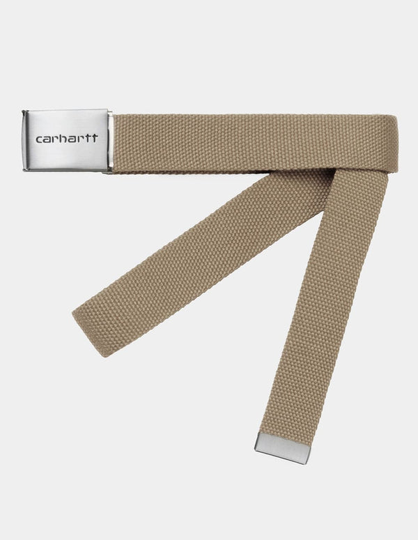 Cinturón Carhartt WIP Clip Chrome Beige Hombre